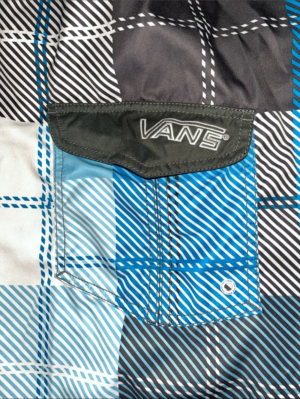 Vans Men's Blue Plaid Swim Shorts - Size 36